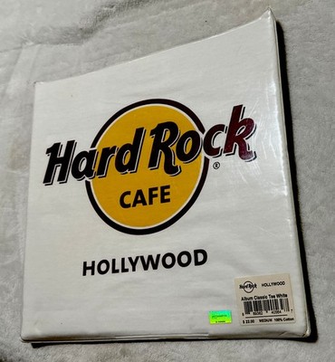 Hard Rock Cafe Greatest Hit Album Classic T Shirt Hollywood Medium White New