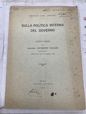 SENAT DES KÖNIGREICHS - ZUR INNENPOLITIK DER REGIERUNG - 1922