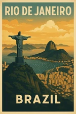 BRAZIL TRAVEL POSTER *2X3 FRIDGE MAGNET* WORLD VACATION S AMERICA RIO DE JANEIRO