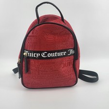 Juicy Couture Red Backpack Ours Zips Say It All Back Pack Travel Bag Purse
