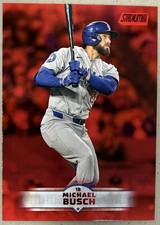 2025 Michael Busch Red Topps Stadium Club Chicago Cubs #3