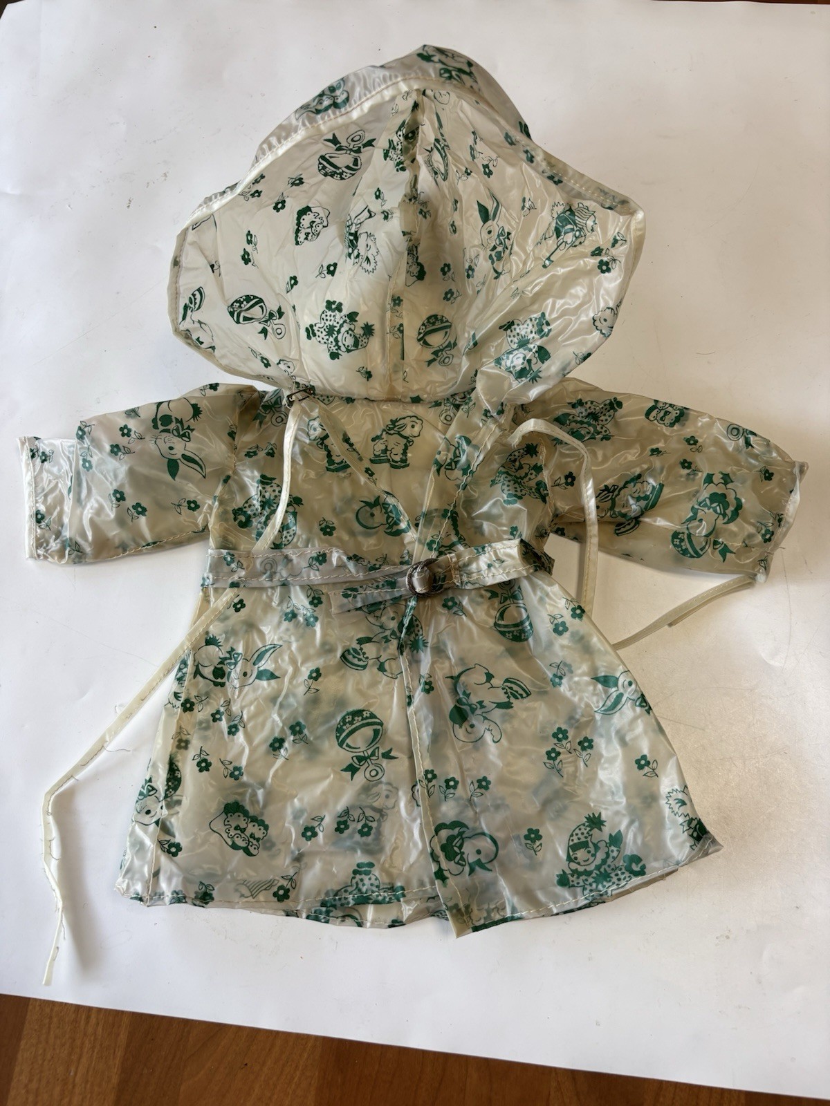 Clear W/ Green Toy Print Hood Buckle Belt Fits 20 &ldquo; Doll
