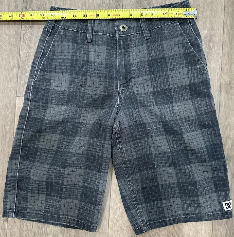DC Shoes Pantalones Cortos Chinos Gris Patín a Cuadros Y2K Para Hombre Talla 27 Foto 2 de 4