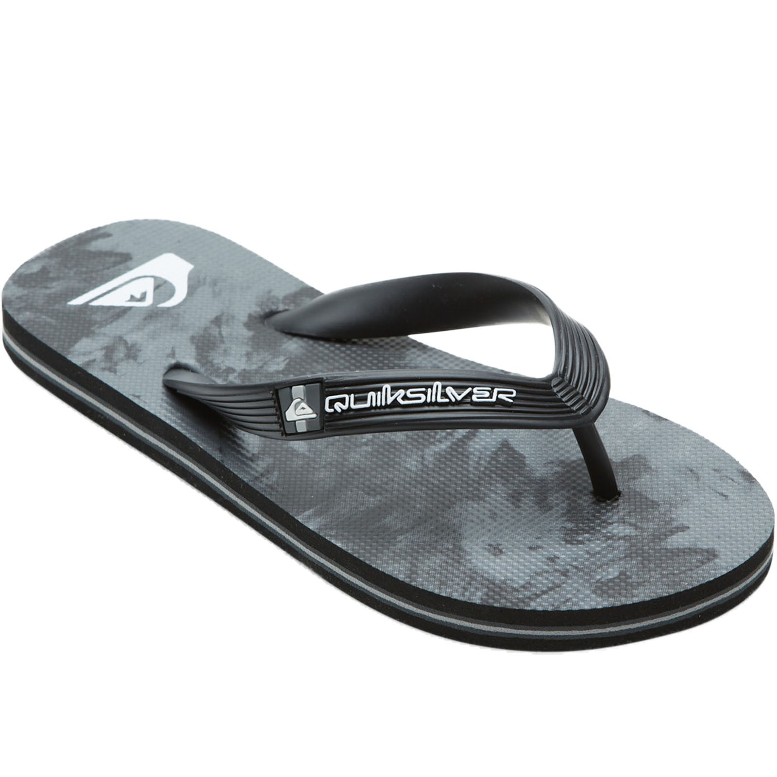 Quiksilver Kids Molokai Sandals Flip Flops - Black/Grey/Black - 1 UK