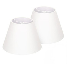 Set of 2 White Fabric Empire Lamp Shades 5.5" x 10" x 6.6" High Spider fitter