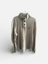 American Eagle Men's Mock Neck Sweater Buttoned Pullover Sweatshirt Size L