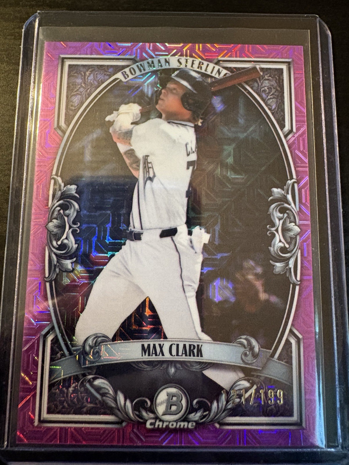 Max Clark 2026 Bowman Chrome Pink Sterling Mojo /199 #BST-5 Tigers