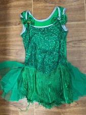 Dance Pre-Owned Costume Medium Child Green Dansco Jazz Tap Musical Theater