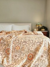 Soft Floral Sherpa Fleece Blanket Cozy Botanical Decor