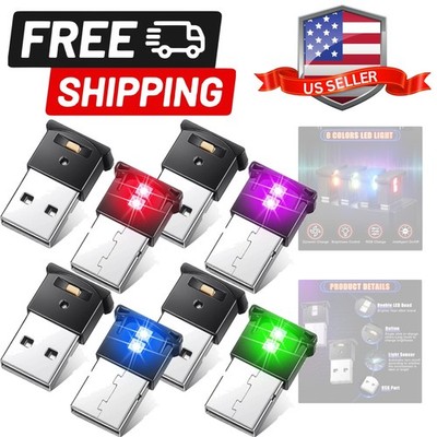 2 Pieces Mini USB LED Light, Car LED Interior 5v Smart USB Atmosphere Light, ...