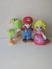 Nintendo Super Mario Bros Plush Bundle - Mario, Yoshi, and Princess Peach