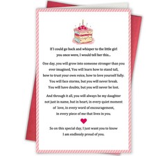 Inspirational Birthday Card for Daughter, Poem Birthday Card from Mom Dad, 18...
