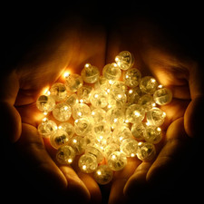 LED Balloon Lights, 50PCS Warm White Mini LED Lights Waterproof Round