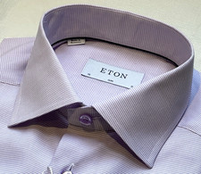  395 NEW ETON DRESS SHIRT S 15 38 SLIM FIT LILAC MICRO MENS