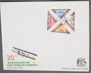 MayfairStamps Tanzania FDC 1976 Block 30th Anniversary East African Airways Firs