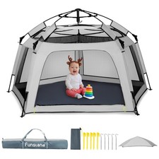 Baby Playpen Pop-up Tent - Outdoor Indoor Play Tent for Beach with Canopy Tr...