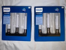 Philips Candolier Battery LED Trio Candles Oil Rubbed Bronze Finish 2-pack