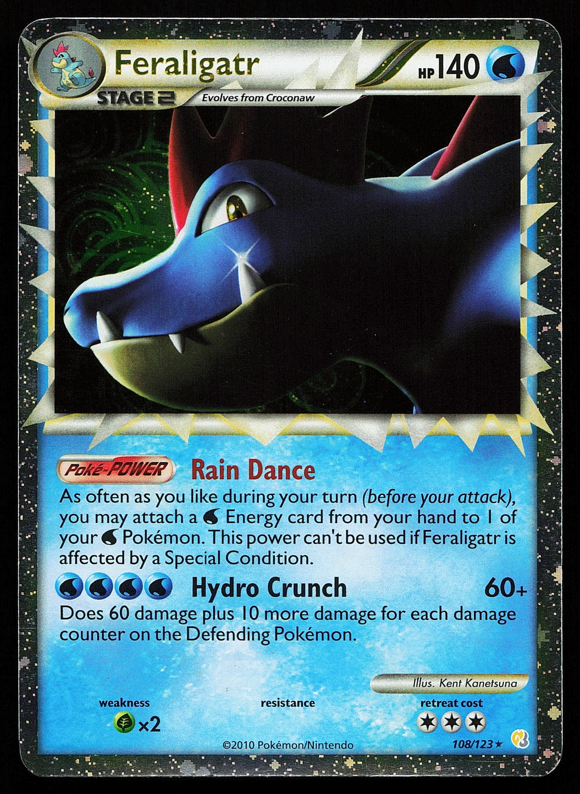 Feraligatr (Prime) 108/123 Ultra Rare HeartGold SoulSilver Pokémon Card