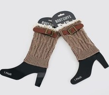 Women Lady Knitted Crochet Buttons Leg Warmer Warm Leg Sleeve Boot Socks MX013