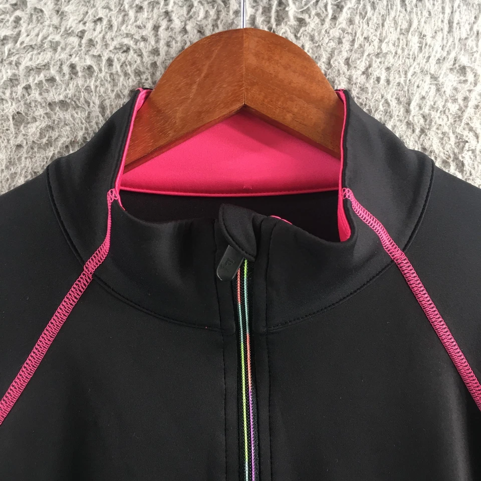 Chaqueta deportiva Fila con cremallera completa para mujer XL negra mezcla de poliéster manga larga cuello falso Foto 3 de 4