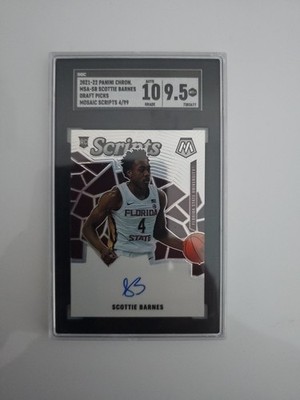 Scottie Barnes Panini Chronicles  Mosaic Scripts 04/99- Jersy Match On Card Auto