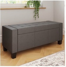 GFW Verona Upholstered Fabric Storage Ottoman Bench