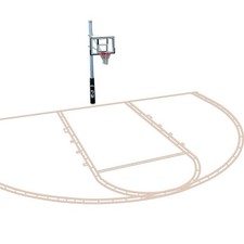 Basketball Court Stencil Marking Kit for Concrete High School Half Court Size