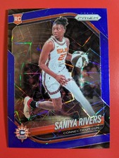 2025 Panini Prizm WNBA #131 Saniya Rivers Blue Velocity RC