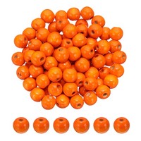 16Mm Holzperlen FüR Bastelarbeiten, 100 StüCk Runde Perlen Lose, Orange