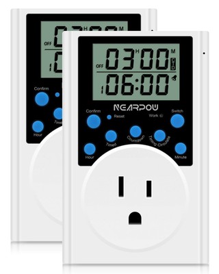 [2 Pack] Timer Outlet, Multifunctional Infinite Cycle Programmable Plug-in Di...