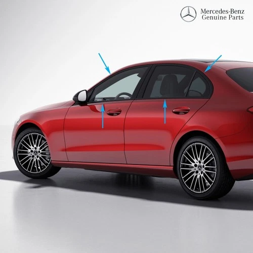 Genuine Mercedes W206 Night Package Black Window Surrounds Trim Strips SET