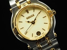 Vintage Gucci 9000L Gold Dete Quartz 25mm Womens Watch JAPAN