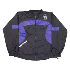 PUMA Colorado Rockies Mens Track Jacket Black Nylon USA L