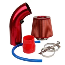 Car Cold Air Intake Filter 3'' Power Flow Hose Induction Pipe Kit Aluminum Red