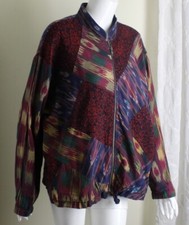 Carole Little 12 L XL Rad Patchwork Folk Ikat Art-to-Wear Jacket Funky Fiber Art