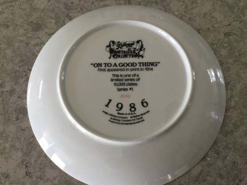 Vintage Kellogg’s Nostalgia Collection Plate 1986 On To A Good Thing Series #1 - Picture 2 of 2