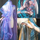 Holographic Organza Tulle Fabric Shiny Sheer Frill Mesh Lace Gauze Sewing Dress