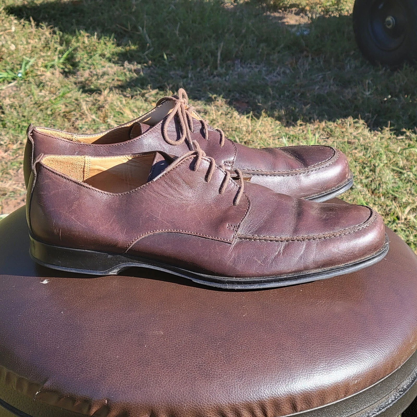 Scarpe Coach uomo taglia 9 5 pelle marrone eleganti oxfords comfort Carleton