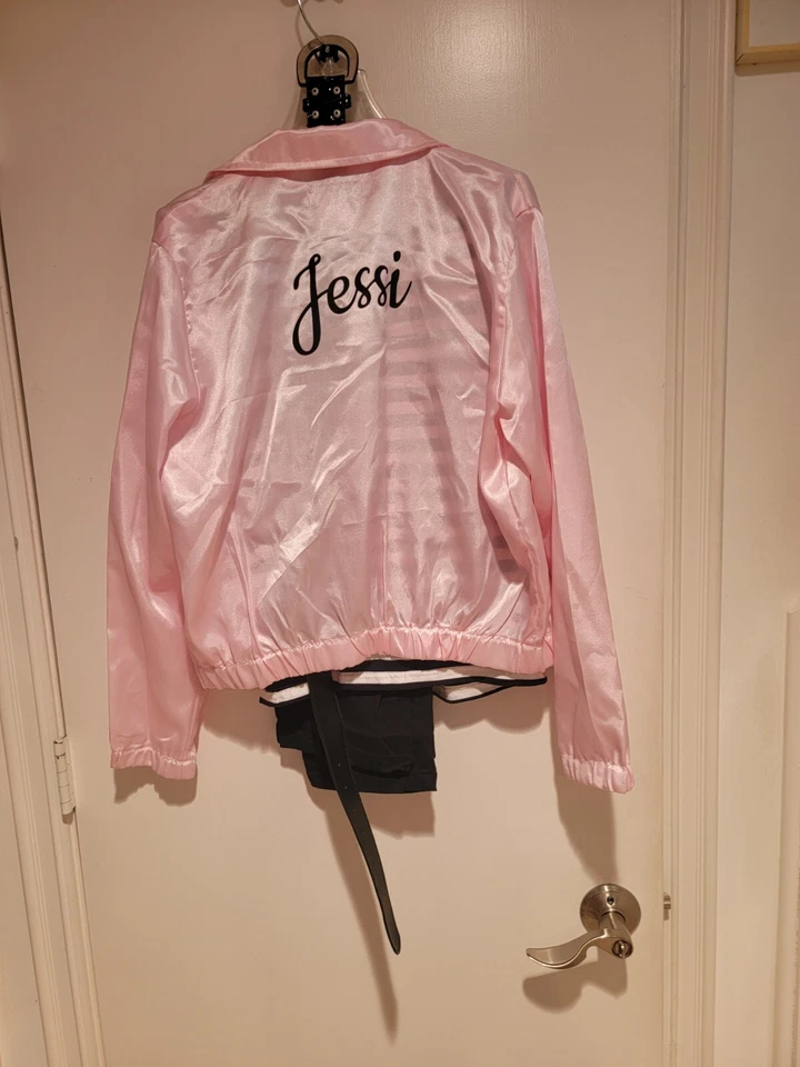 Pink Lady Costume Size Adult 8/10 Letter "J" on Front & "Jessi" Back of Jacket - Image 2 of 3