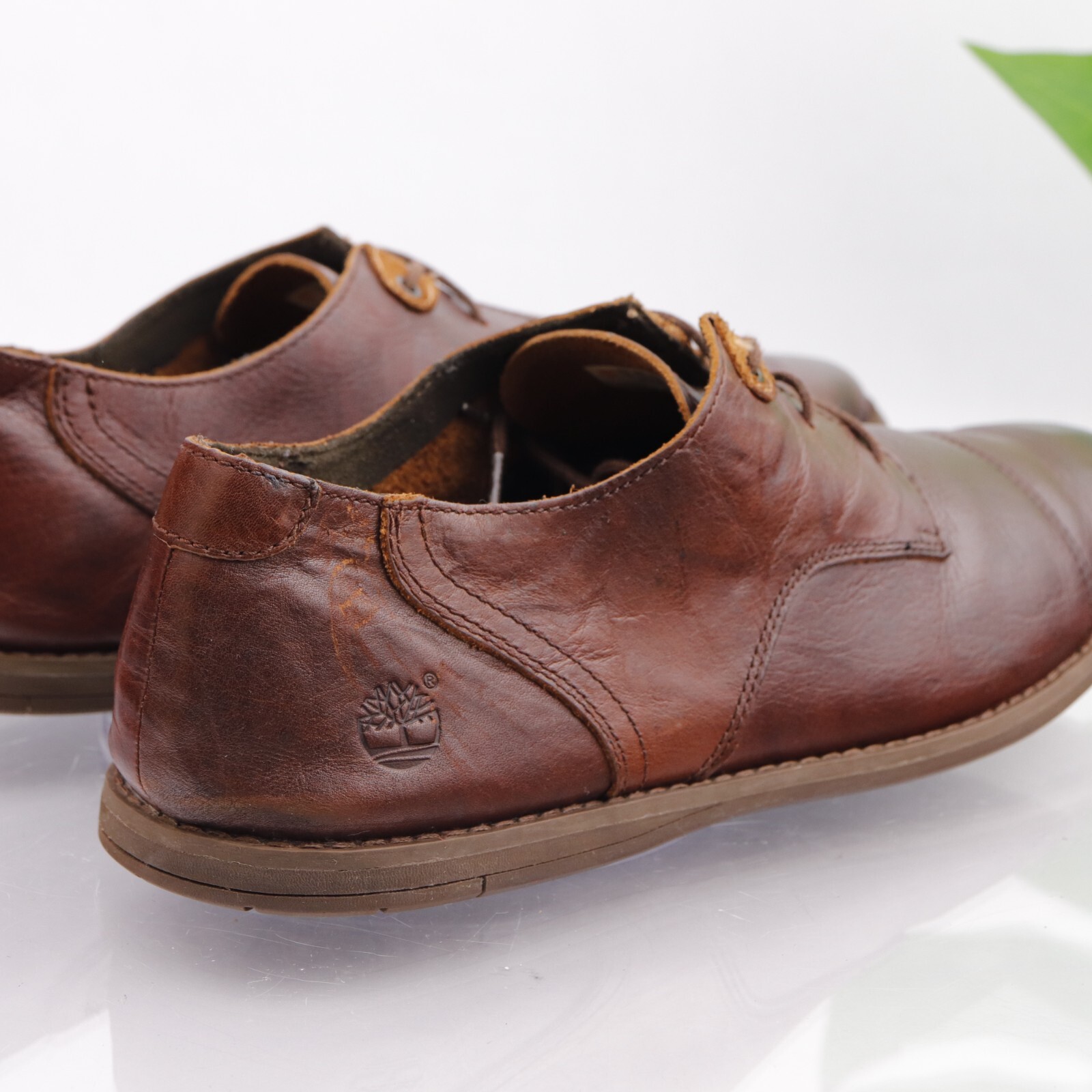 SAOLA Timberland Oxford da uomo taglia 13 ortolite marrone comfort pelle punta berretto 3 occhi