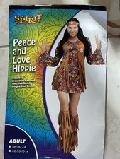 SPIRIT PEACE AND LOVE HIPPIE COSTUME Size Medium/Large 10-14