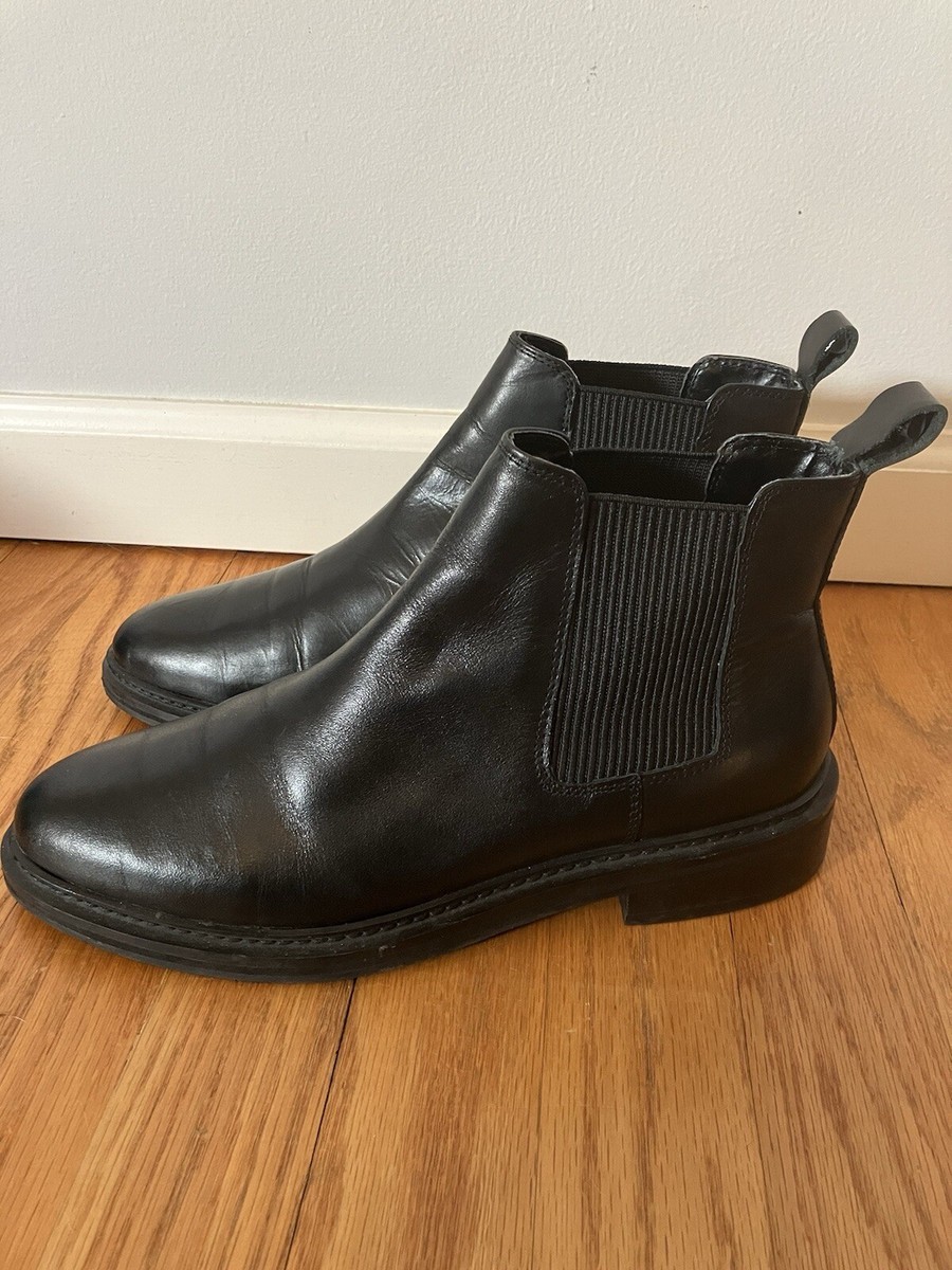 Top Shop Black Leather Ankle Bootie Size 39 US Size