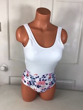 White Floral Swimsuit One Piece Womens Small NEW