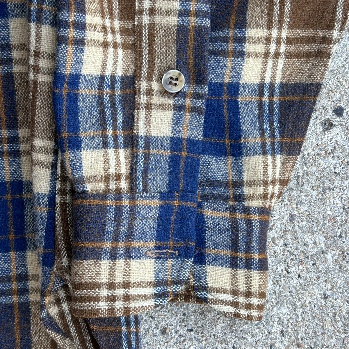 USA製70s Pendleton Pure Virgin Wool Shirt VTG 70's Pendleton shirt 100% pure virgin wool-16-L blue Tan