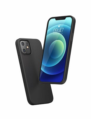 iPhone 12 Mini 5.4 Inch Shockproof Liquid Silicone Case Heavy Duty Cover - Black
