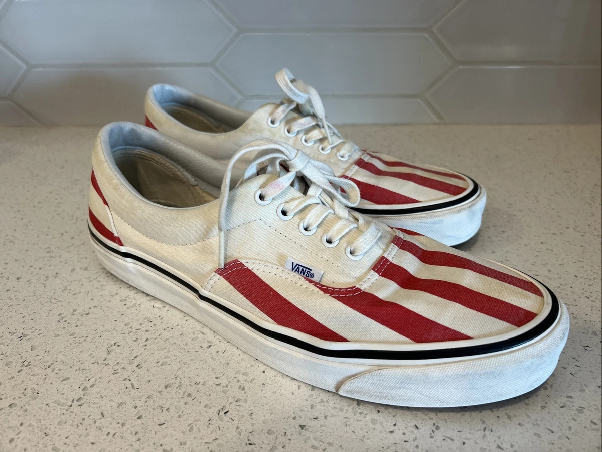 Vans Era 95 DX Red White Stripe Men’s Skate Sneakers Shoes Size 13