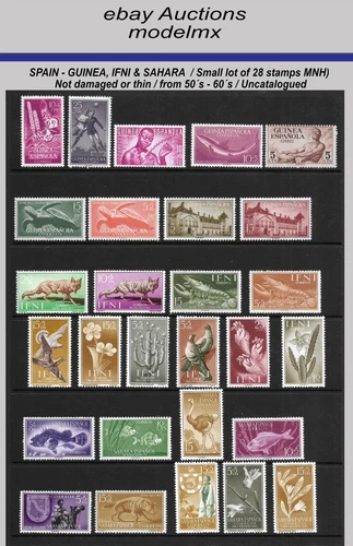 Spanish Guinea,Ifni  - 150´s-60´s  Small Lot Of 28 Different Stamps, MNH, Uncat.