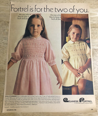 1966 POLLY FLINDERS Little Girls Dresses Ad