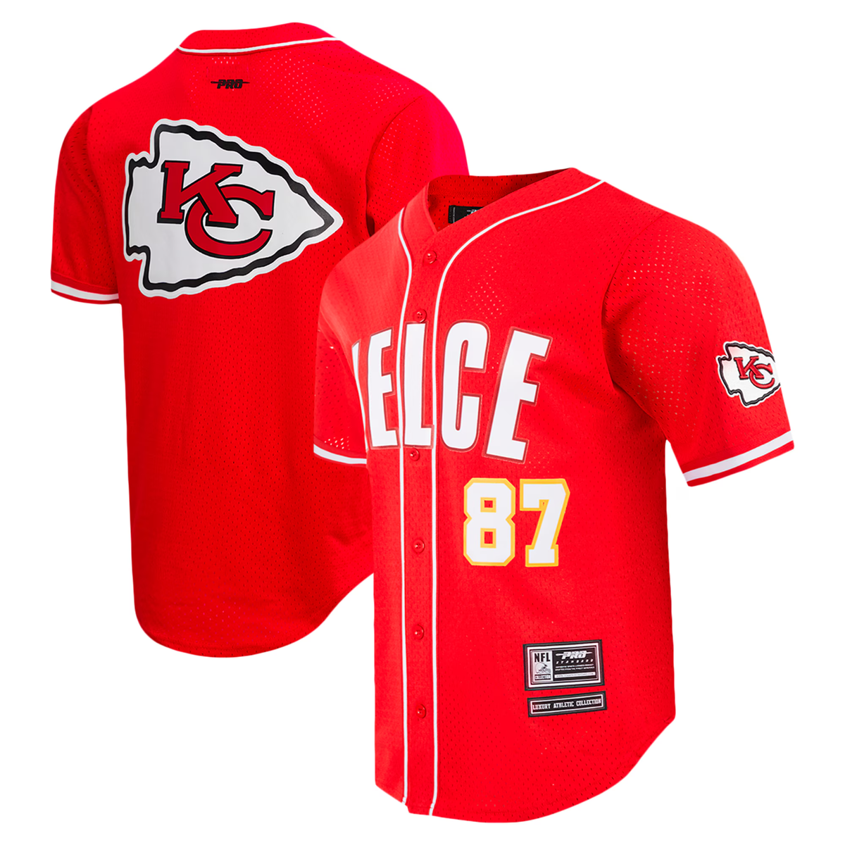 Kansas City Chiefs Travis Kelce Pro Standard Baseball Jersey Size