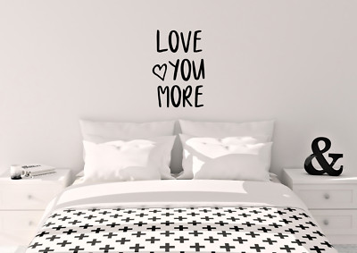 Love You More - Aufkleber Vinyl Aufkleber Design Herzen zusammen Zuhause Wandbild